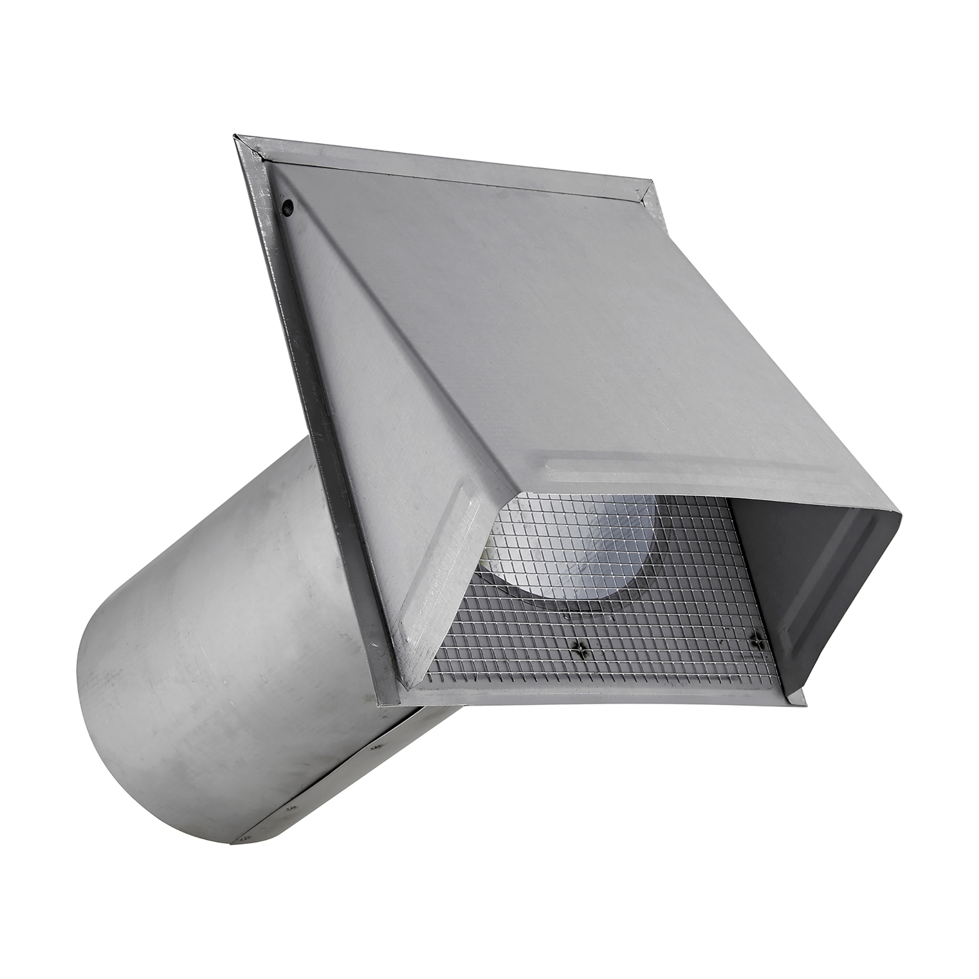 Lambro 8in. Galvanized Fresh Air Intake Vent — 26-Gauge, Paint-Grade, Wire Mesh Screen, 11in. Pipe, Model# EC-3480GNDMS-11-PG